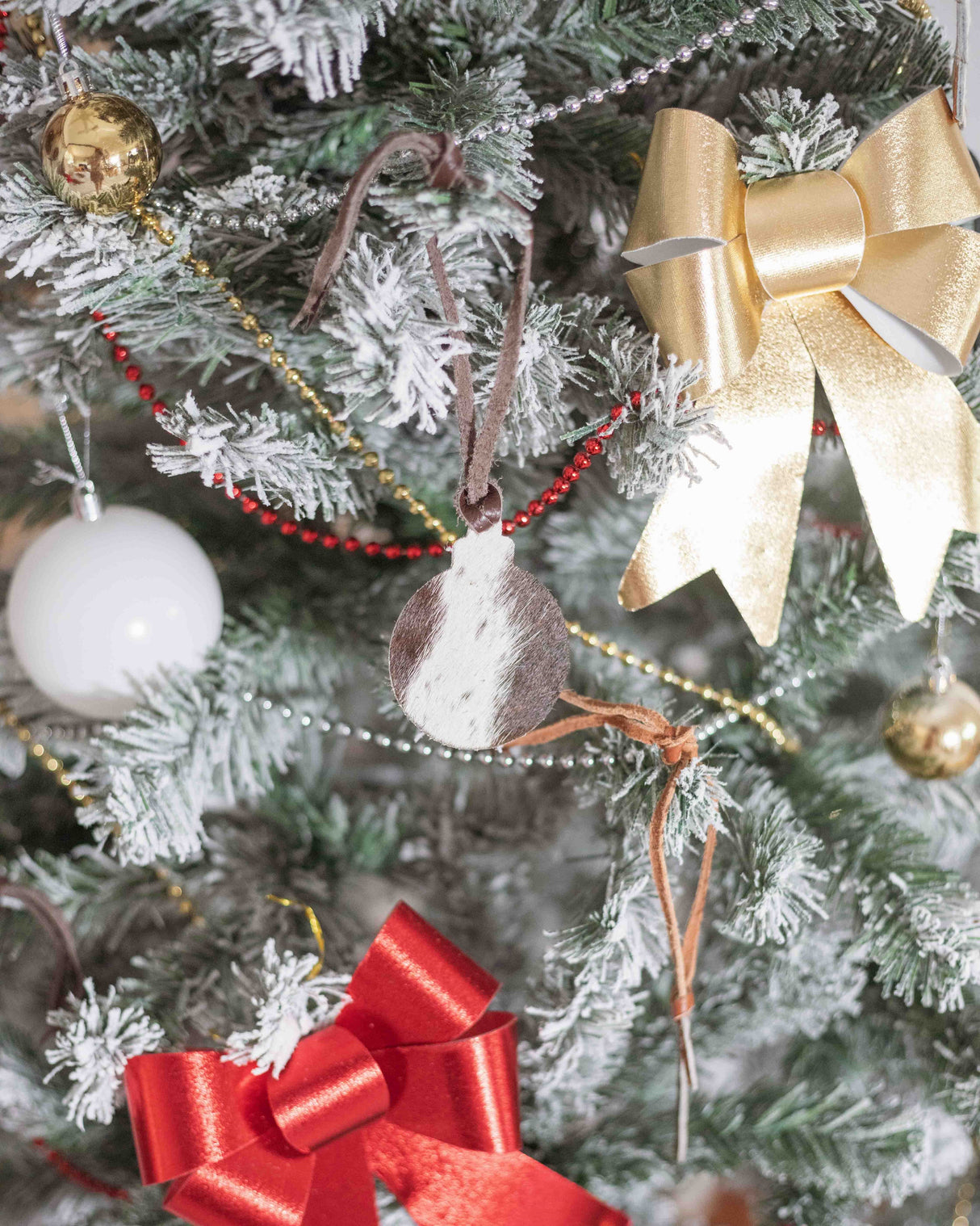 Christmas Tree Ornament -  Cowhide