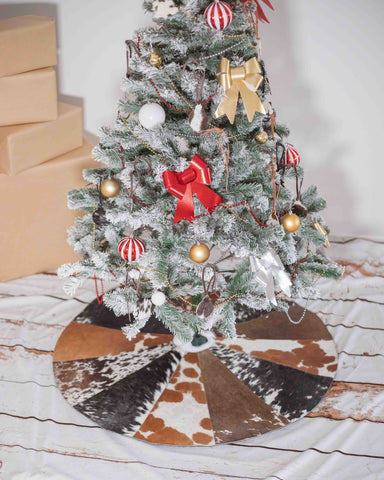 Christmas Tree Skirt -  Cowhide