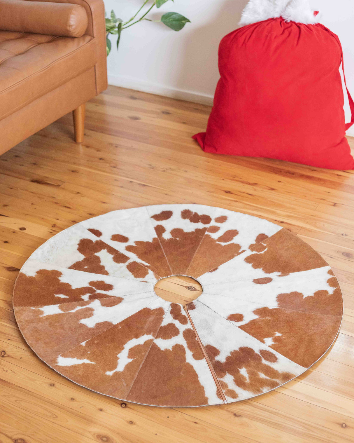 Christmas Tree Skirt -  Cowhide