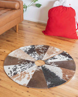 Christmas Tree Skirt -  Cowhide