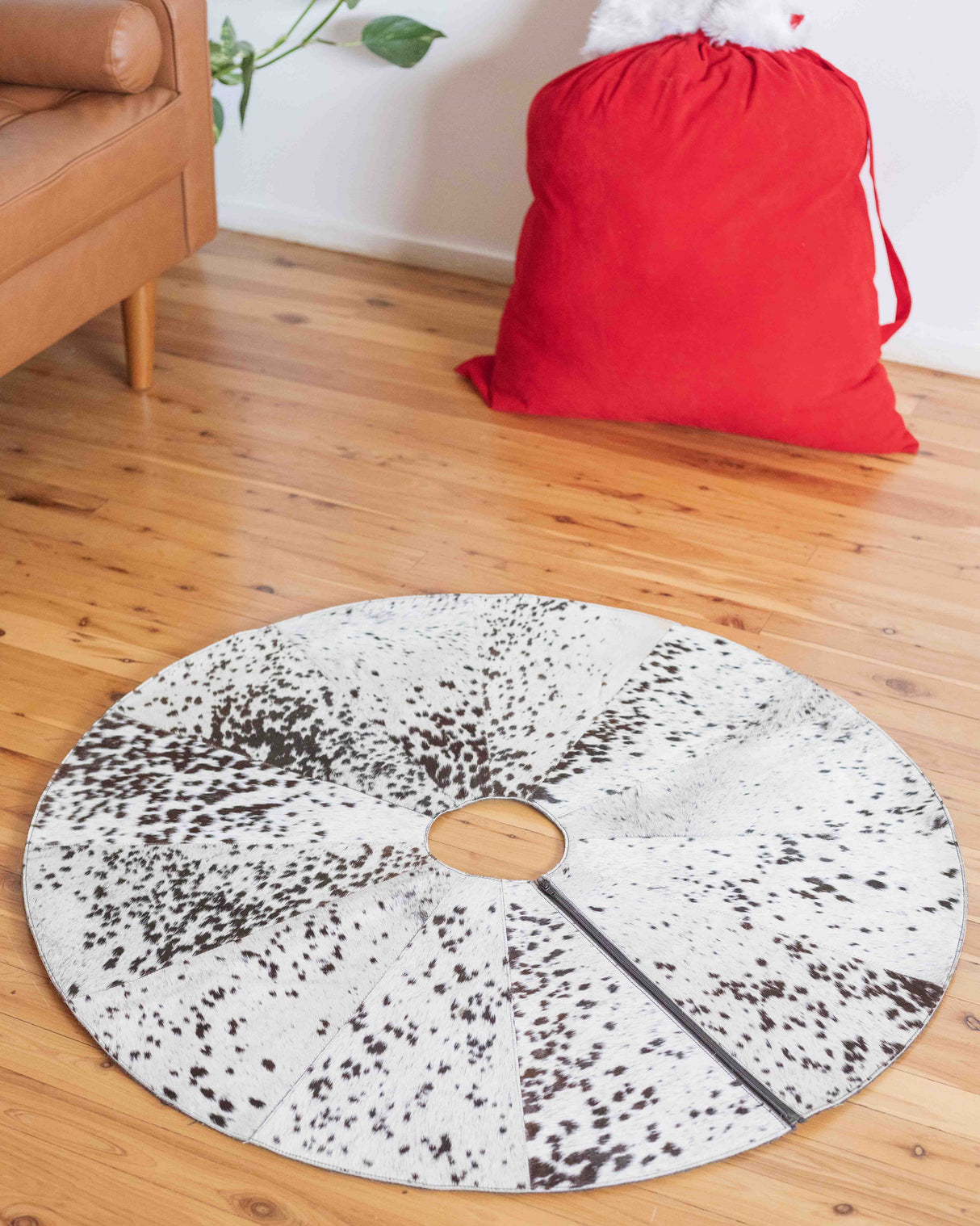 Christmas Tree Skirt -  Cowhide