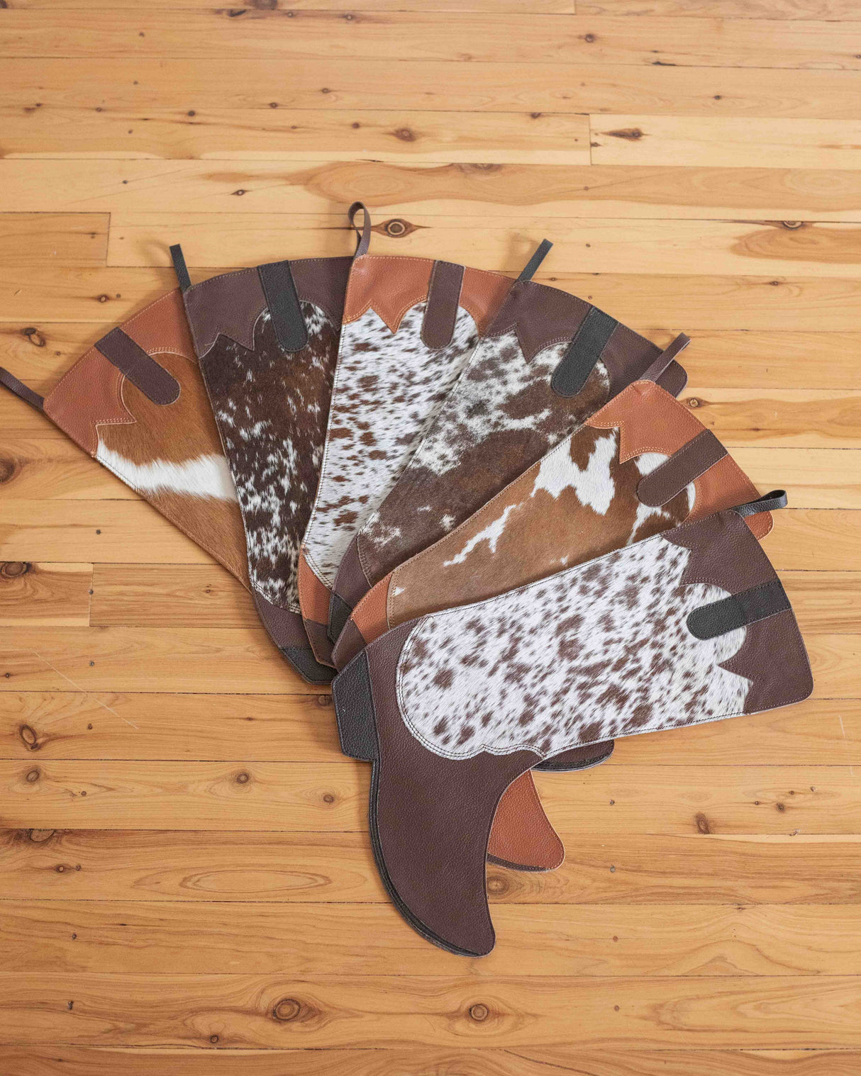 Cowboy Boot Christmas Stocking -  Cowhide