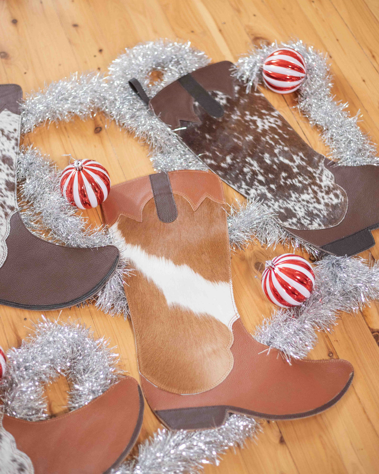 Cowboy Boot Christmas Stocking -  Cowhide