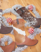 Cowboy Boot Christmas Stocking -  Cowhide