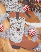 Cowboy Boot Christmas Stocking -  Cowhide