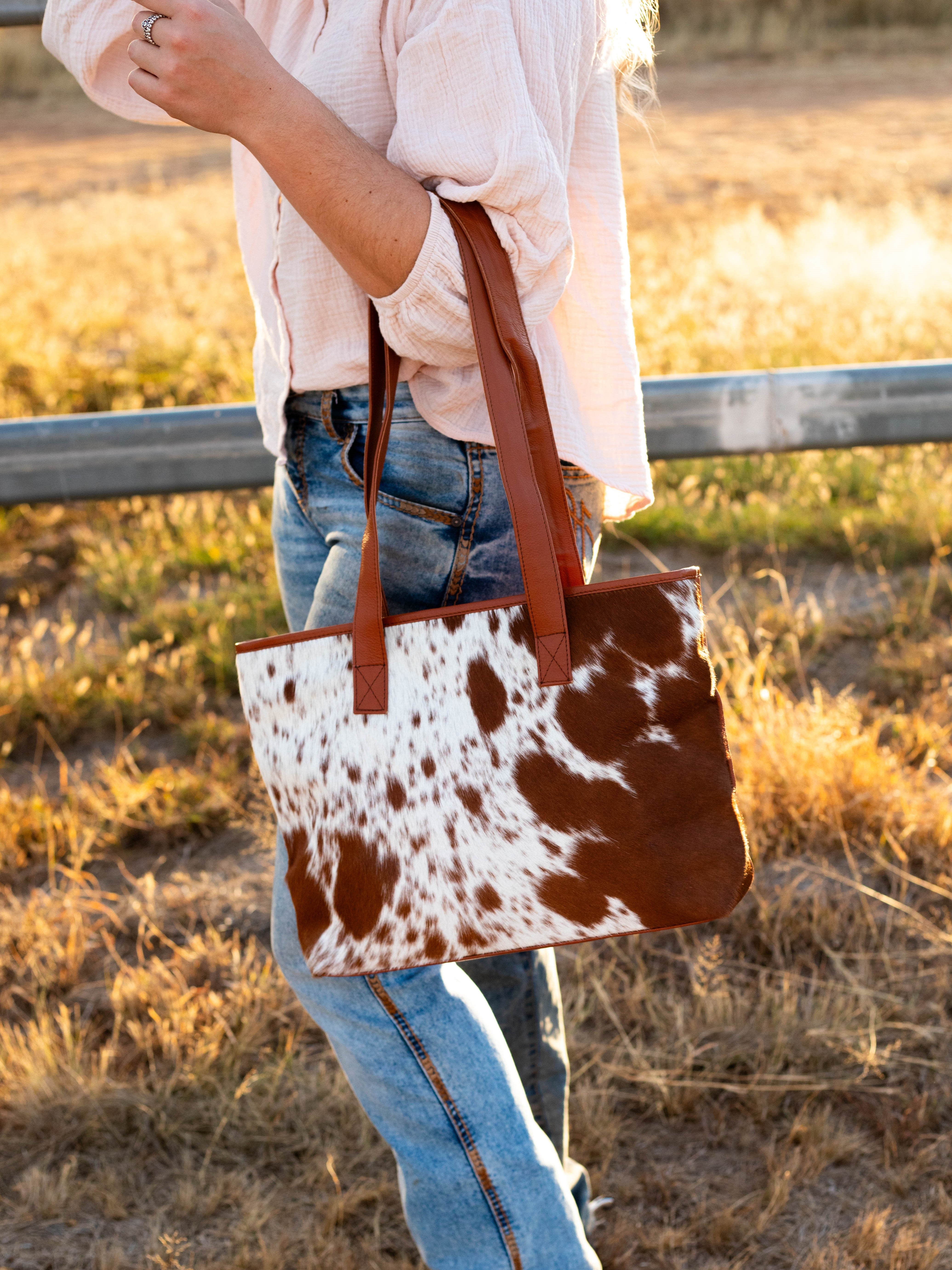 Cowhide leather 2025 tote bag