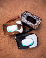 Betsy Cowhide Leather Baby Wipe Clutch/Pouch