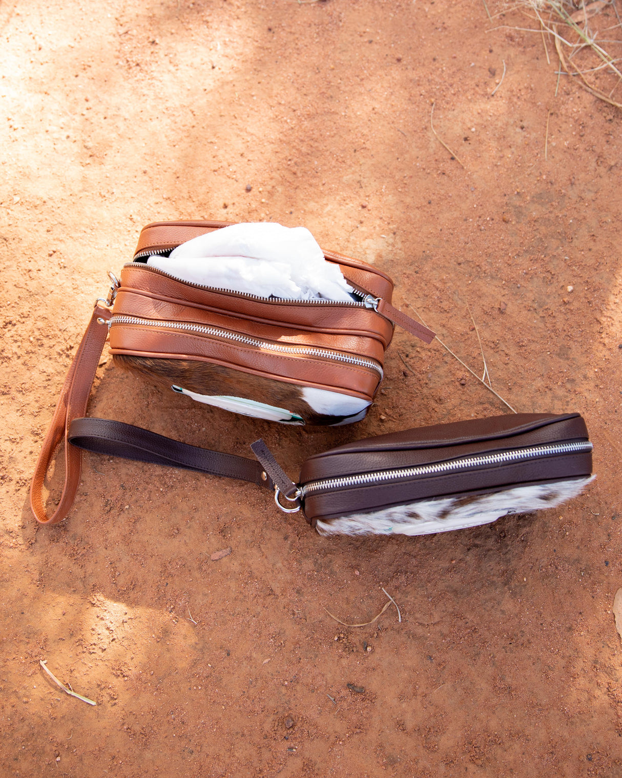 Betsy Cowhide Leather Baby Wipe Clutch/Pouch