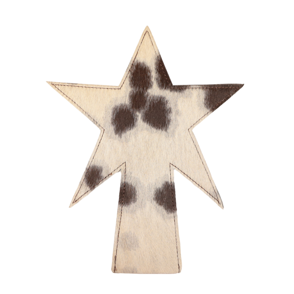 Cowhide Christmas Tree Star - 001