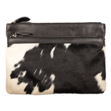 India Cowhide Leather Handbag - Black