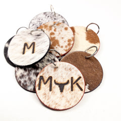 Jumbo Round Shape Cowhide Keychain