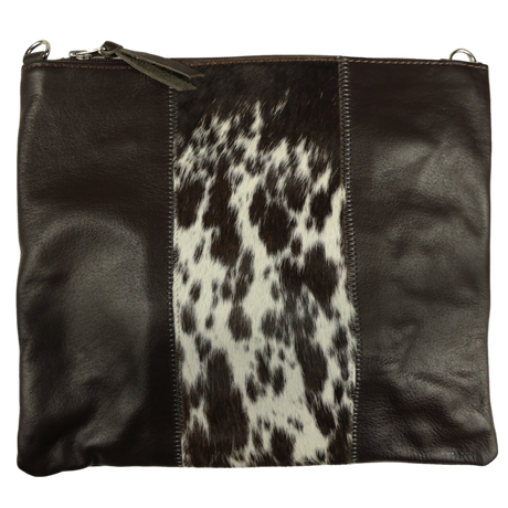 Fern Jumbo Clutch/Handbag - Dark Brown
