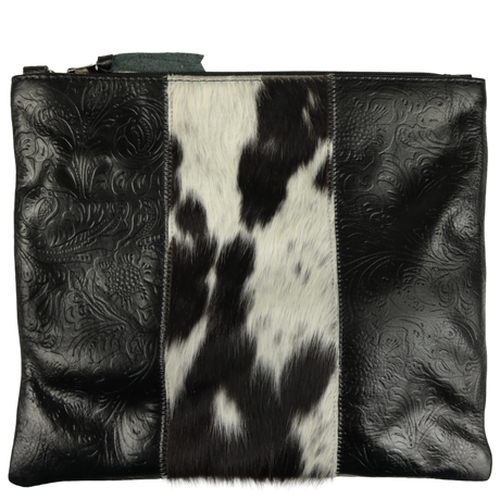 Fern Jumbo Clutch/Handbag - Embossed Black