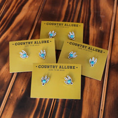 Turquoise Stud - Cactus Diamonte