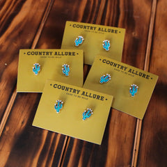 Turquoise Stud - Cactus Flower