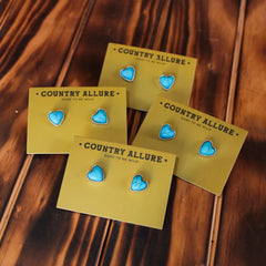 Turquoise Stud - Tiny Heart