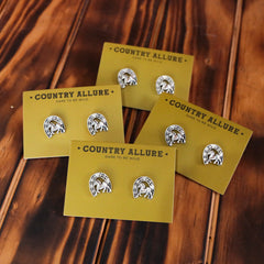 Silver Stud - Horse In Horseshoe