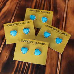 Turquoise Stud - Hearts