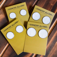 Cowhide Studs - White