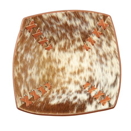 Small Cowhide Trinket Bowl - Tan