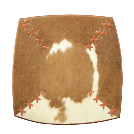 Large Cowhide Trinket Bowl - Tan