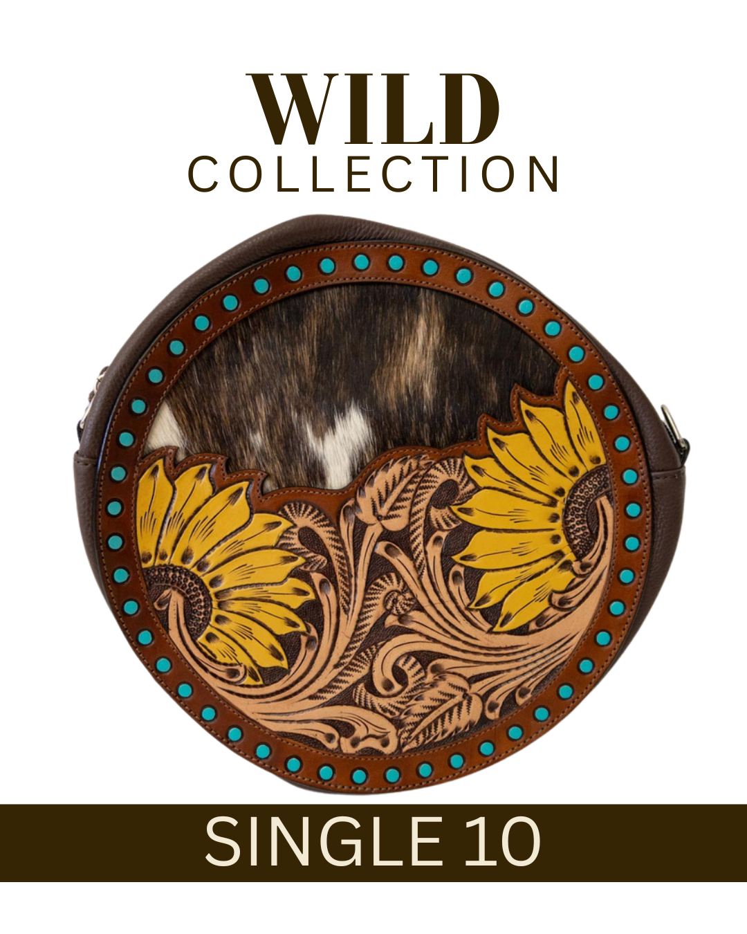 WILD Sienna Sunflower Tooled Handbag