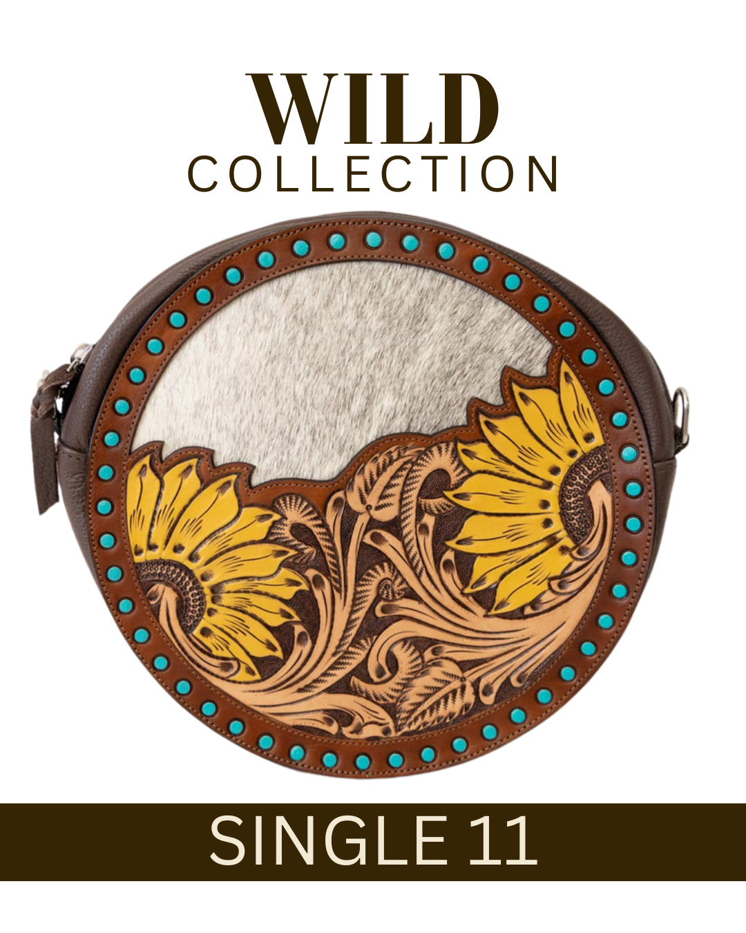 WILD Sienna Sunflower Tooled Handbag