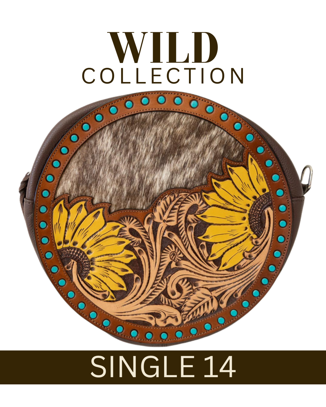 WILD Sienna Sunflower Tooled Handbag