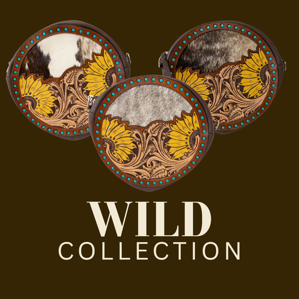 WILD Sienna Sunflower Tooled Handbag