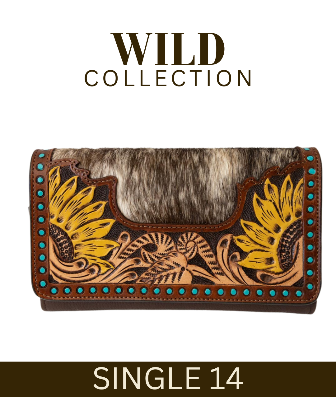 WILD Sienna Sunflower Tooled Purse/Clutch