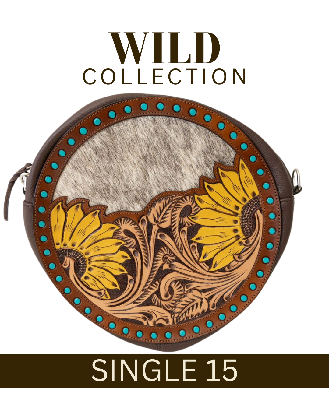 WILD Sienna Sunflower Tooled Handbag