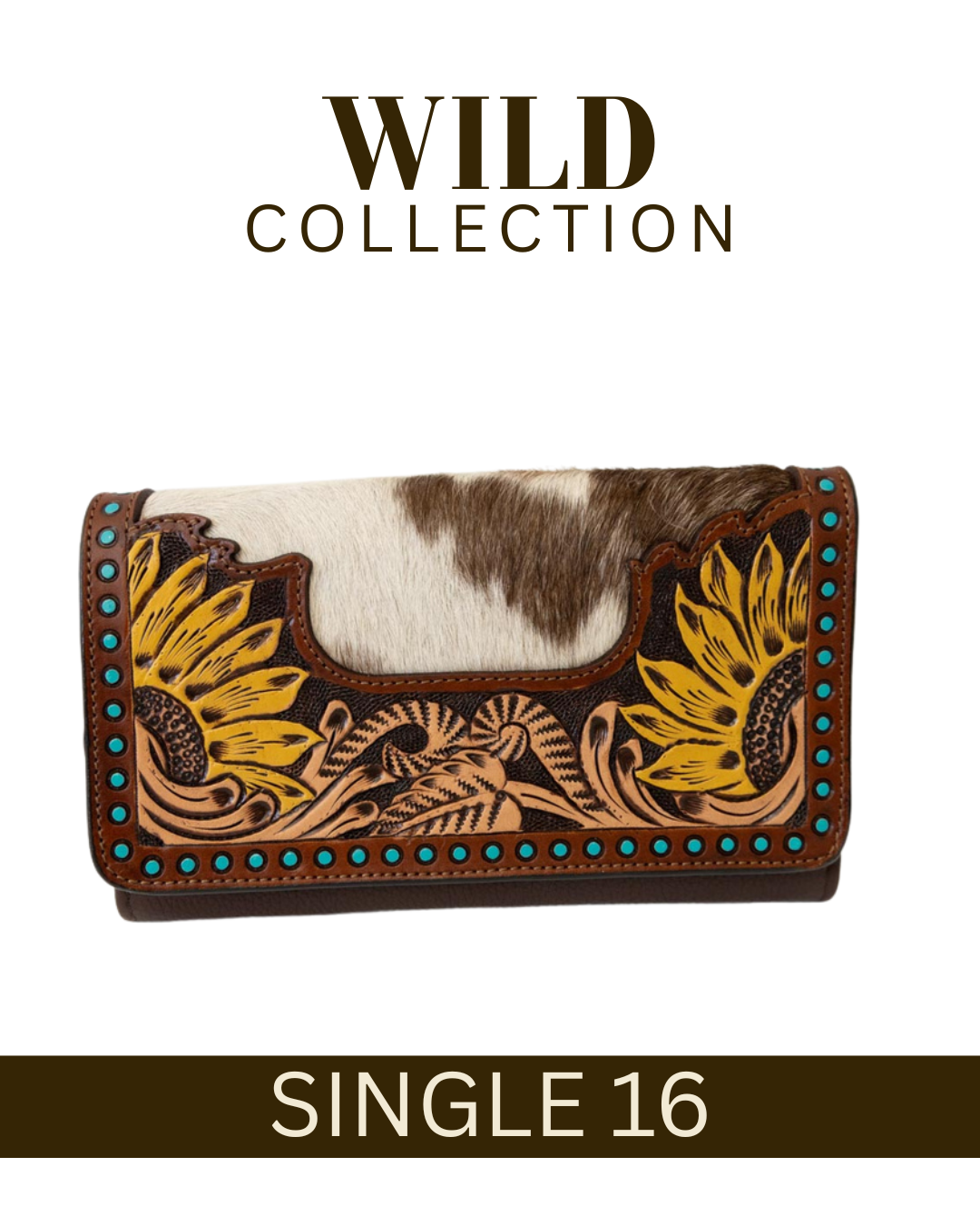 WILD Sienna Sunflower Tooled Purse/Clutch