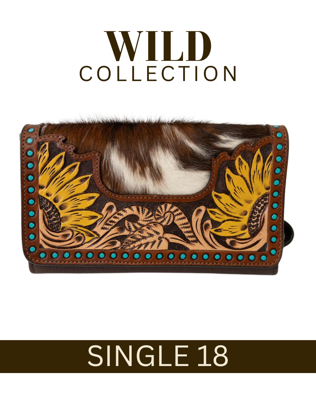 WILD Sienna Sunflower Tooled Purse/Clutch