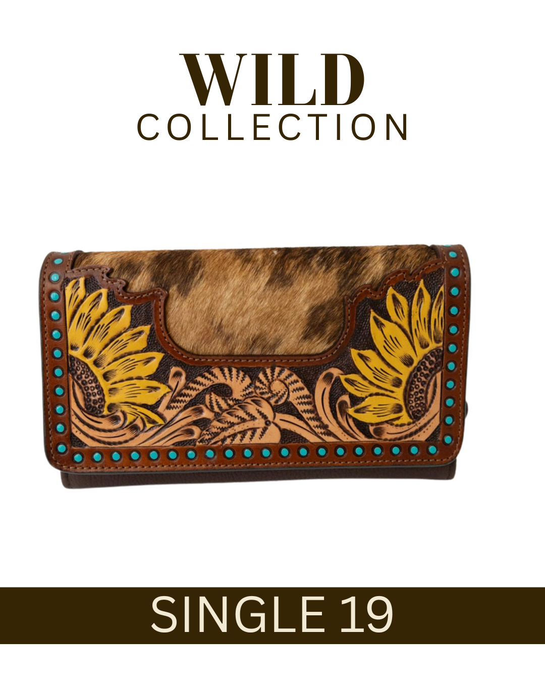 WILD Sienna Sunflower Tooled Purse/Clutch