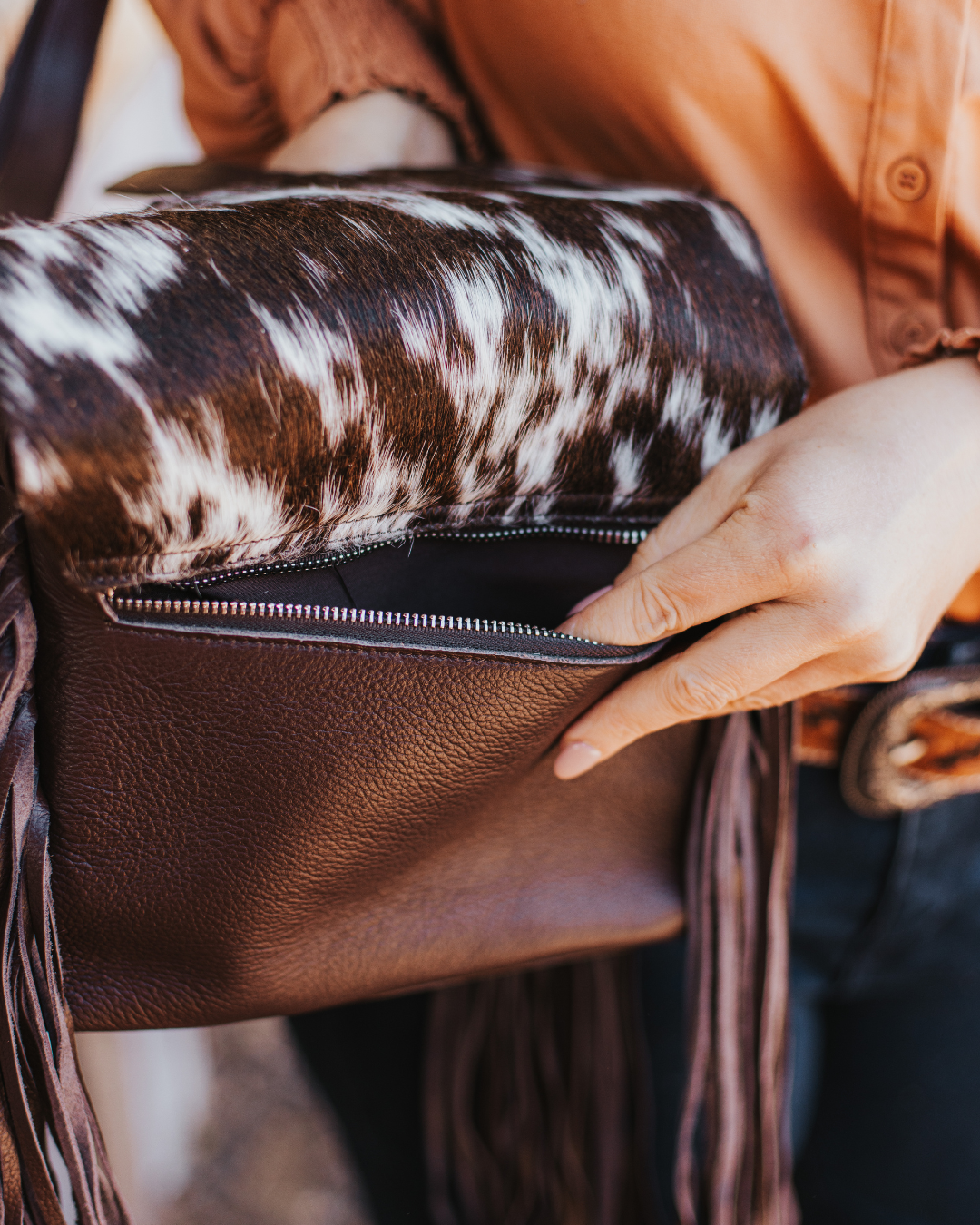 Aria Tassel Cowhide Handbag