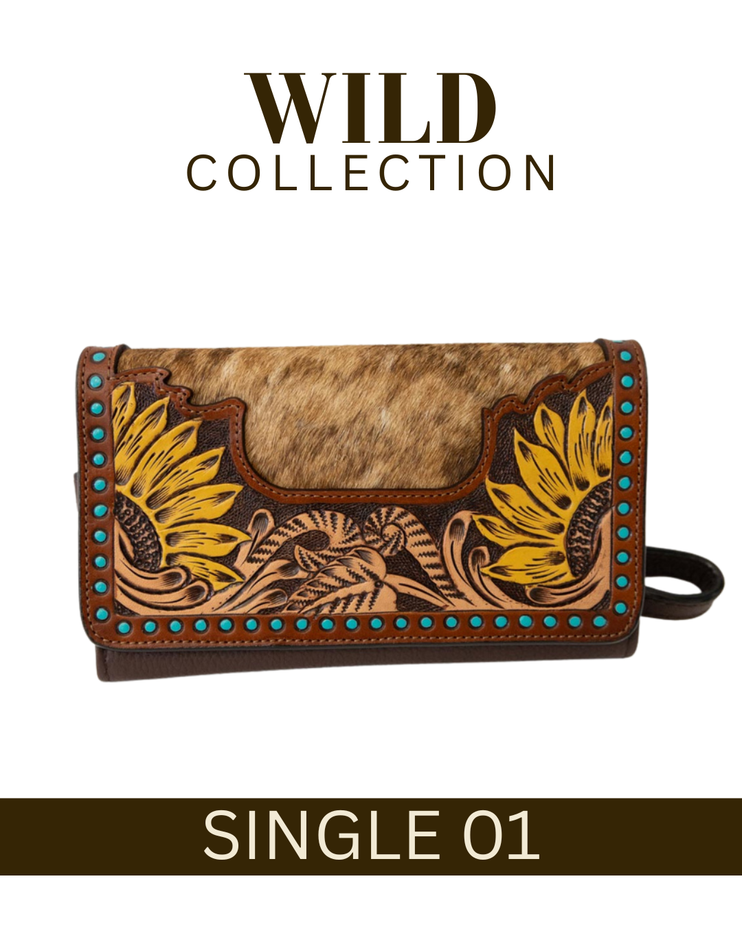 WILD Sienna Sunflower Tooled Purse/Clutch