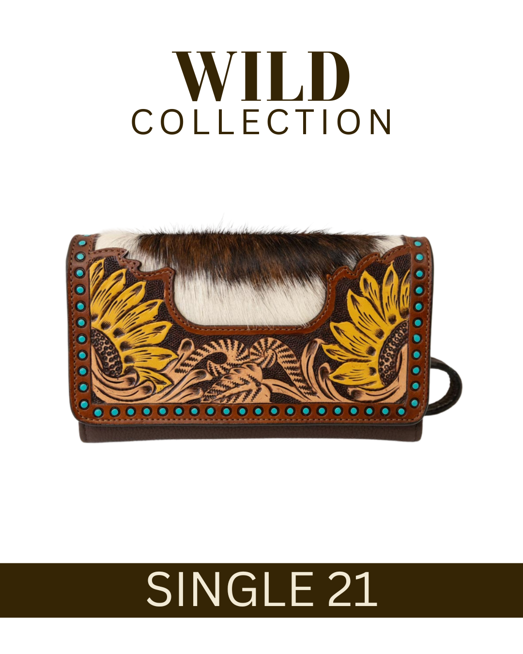 WILD Sienna Sunflower Tooled Purse/Clutch