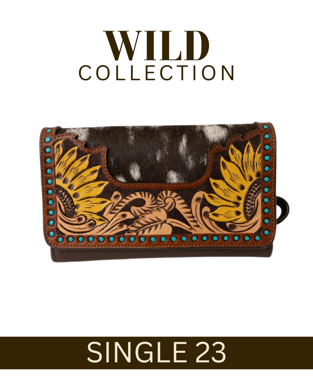 WILD Sienna Sunflower Tooled Purse/Clutch