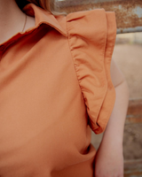 Ruffle Sleeve Top - Brahman Brown Collection