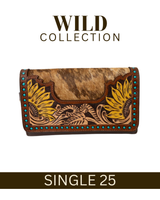 WILD Sienna Sunflower Tooled Purse/Clutch