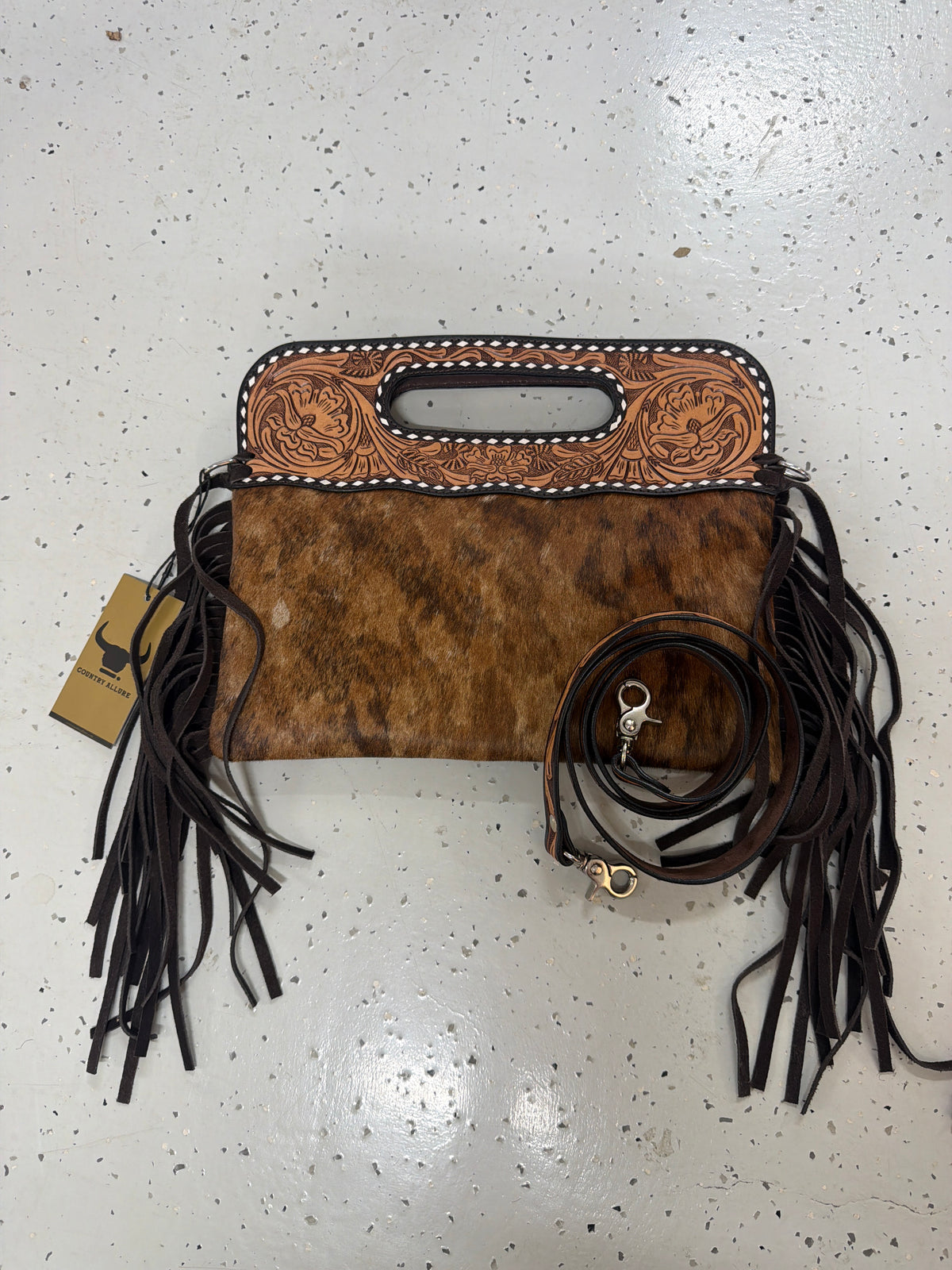 DENI Seconds | Kimberley Tooled Leather Tassel Handbag #2
