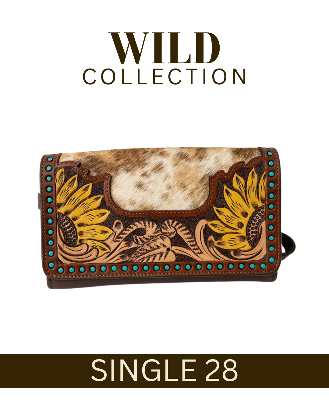 WILD Sienna Sunflower Tooled Purse/Clutch
