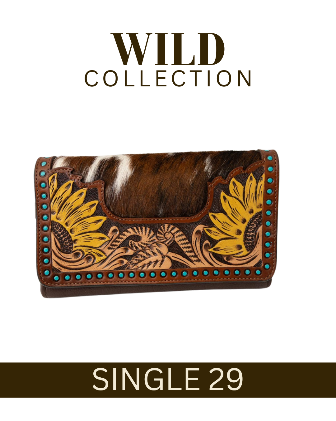 WILD Sienna Sunflower Tooled Purse/Clutch