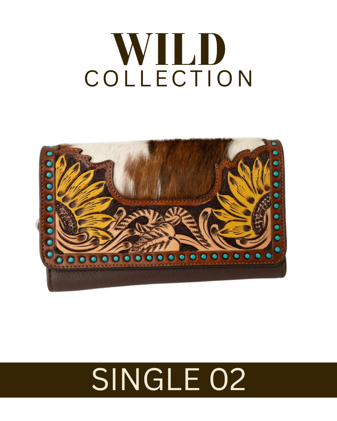 WILD Sienna Sunflower Tooled Purse/Clutch