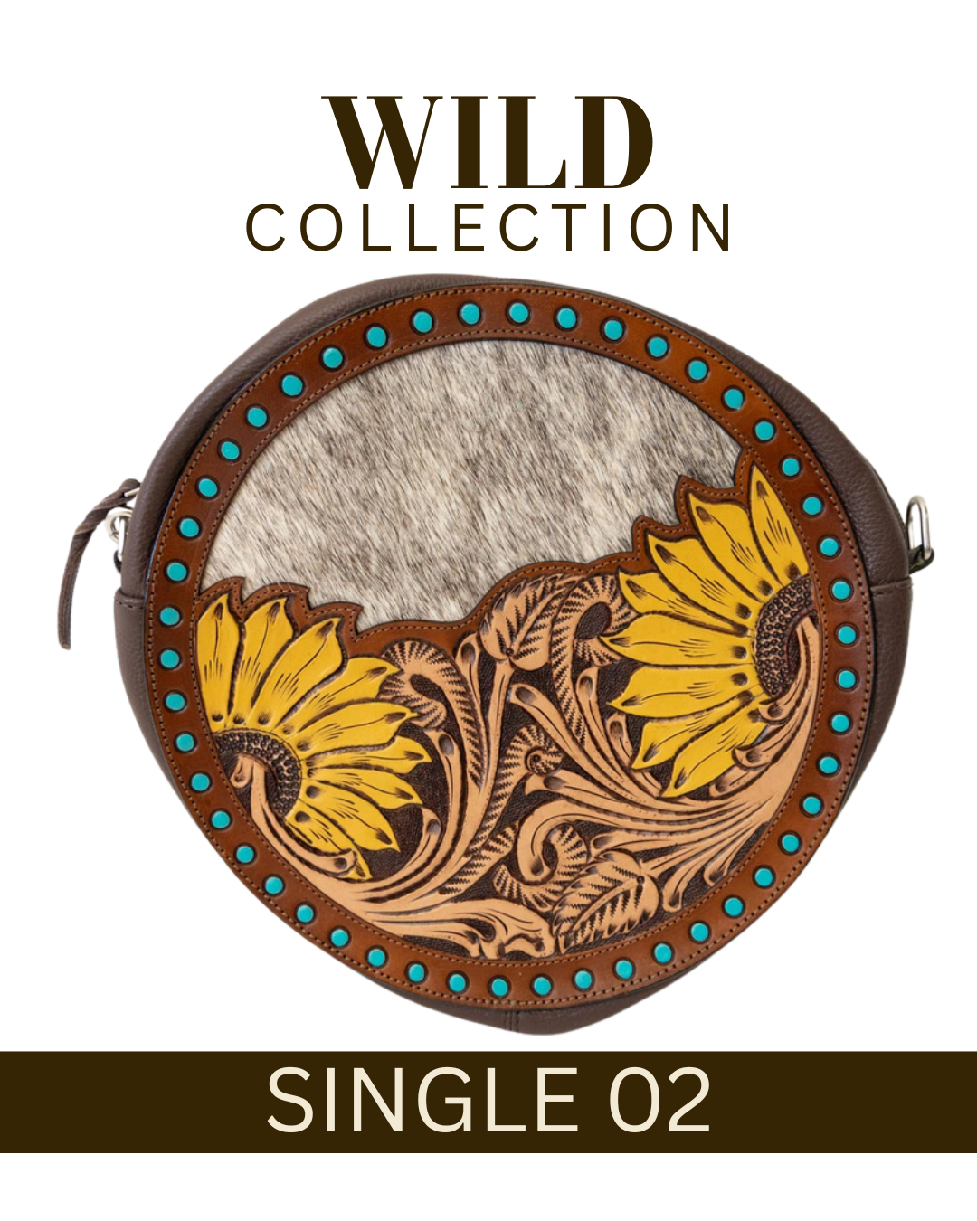 WILD Sienna Sunflower Tooled Handbag