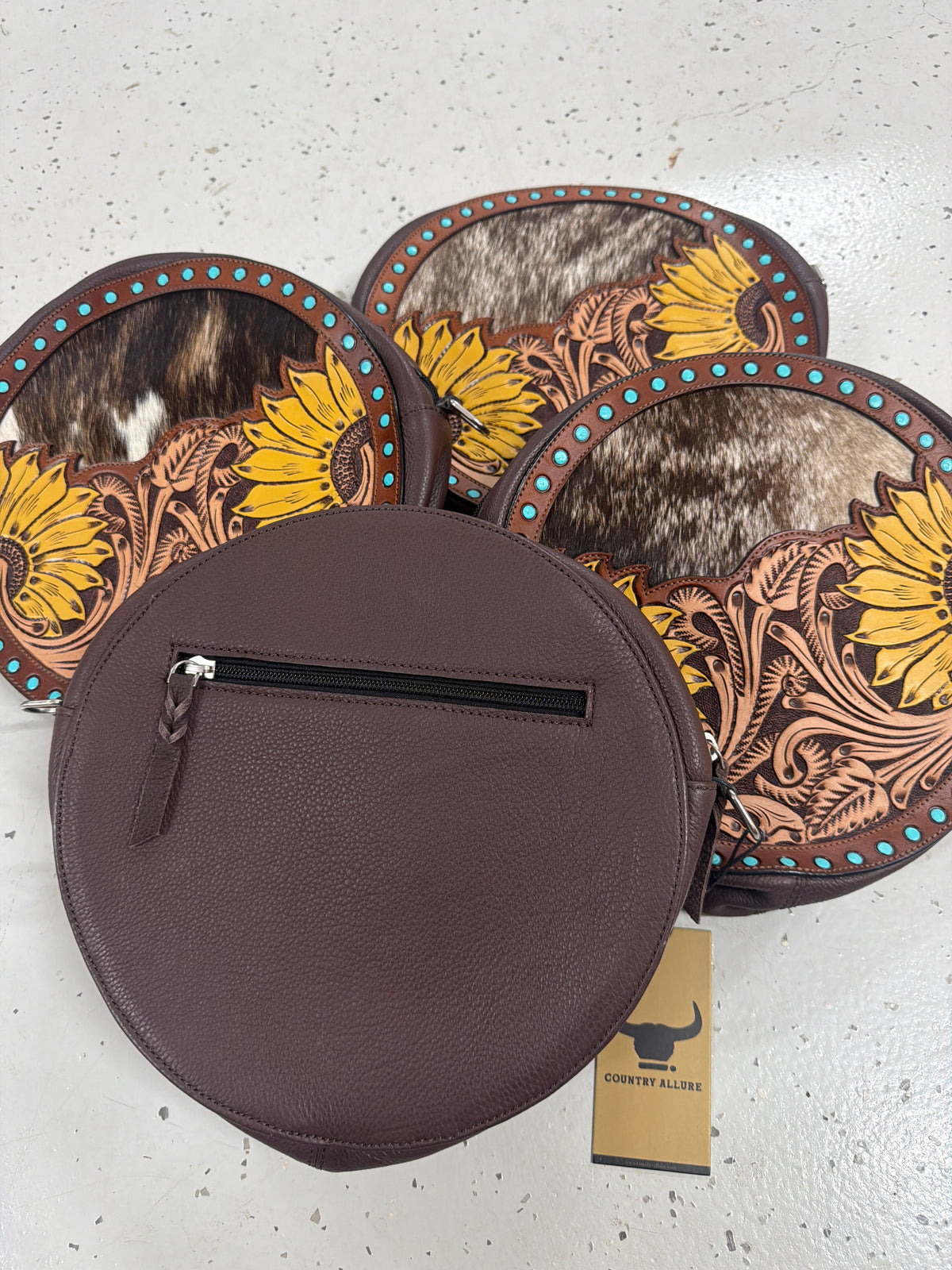 DENI Seconds | Sienna Sunflower Tooled Handbag