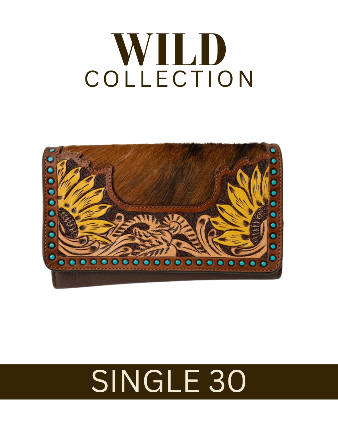 WILD Sienna Sunflower Tooled Purse/Clutch