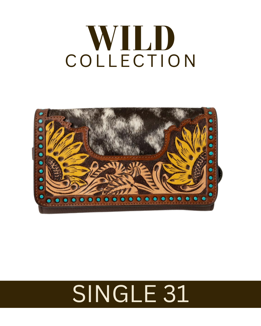 WILD Sienna Sunflower Tooled Purse/Clutch
