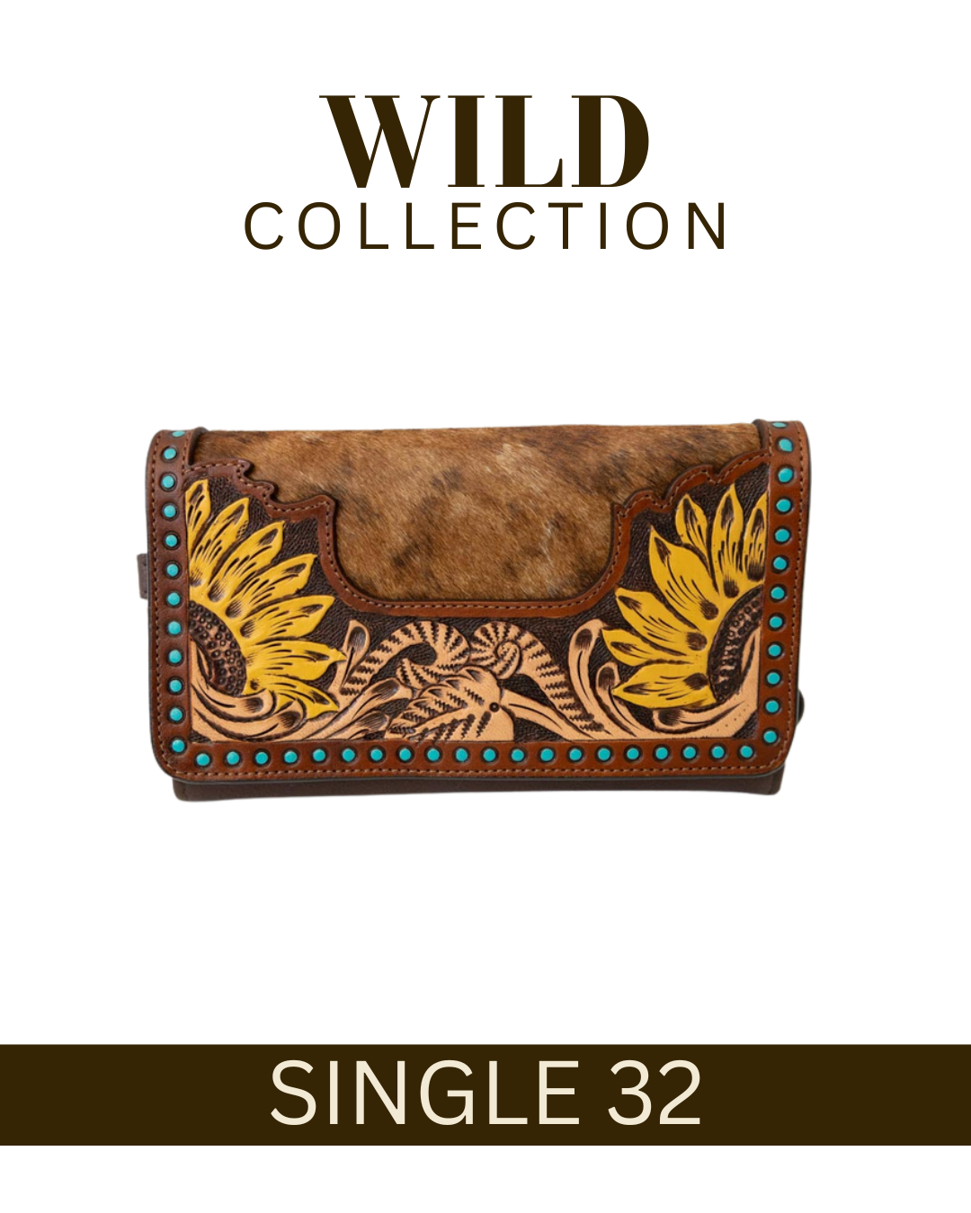 WILD Sienna Sunflower Tooled Purse/Clutch