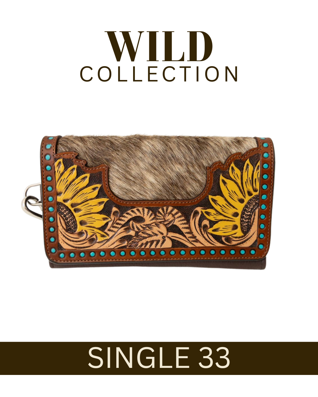 WILD Sienna Sunflower Tooled Purse/Clutch